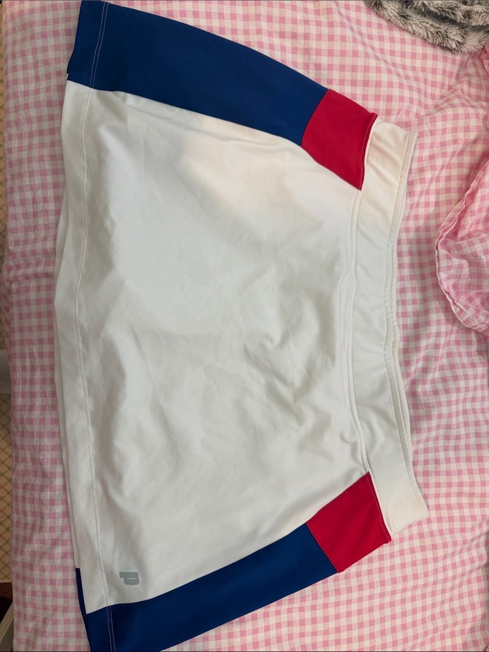 Prince White Skirt with Blue and Red Panels